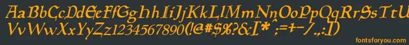 Шрифт PlanewalkerItalic – оранжевые шрифты на чёрном фоне