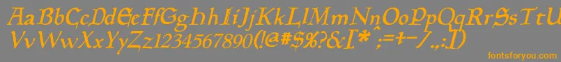 Шрифт PlanewalkerItalic – оранжевые шрифты на сером фоне