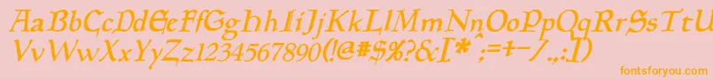 Шрифт PlanewalkerItalic – оранжевые шрифты на розовом фоне