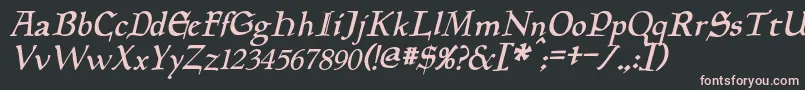 Шрифт PlanewalkerItalic – розовые шрифты на чёрном фоне