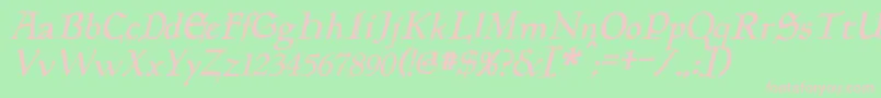 フォントPlanewalkerItalic – 緑の背景にピンクのフォント