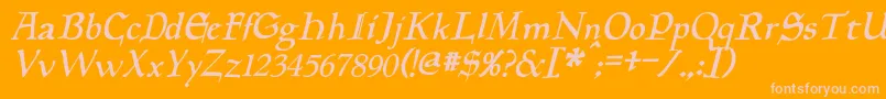 PlanewalkerItalic-Schriftart – Rosa Schriften auf orangefarbenem Hintergrund