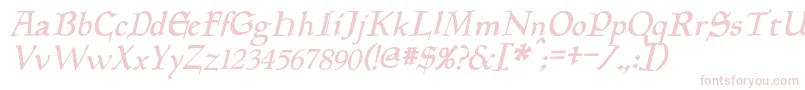 Шрифт PlanewalkerItalic – розовые шрифты на белом фоне