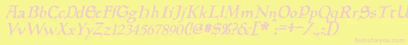 PlanewalkerItalic Font – Pink Fonts on Yellow Background