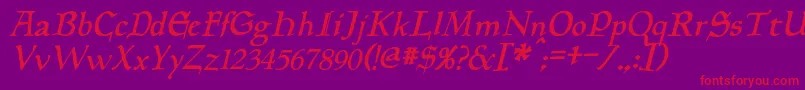 PlanewalkerItalic Font – Red Fonts on Purple Background