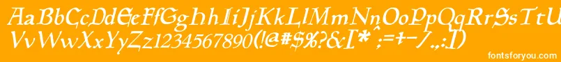 Шрифт PlanewalkerItalic – белые шрифты на оранжевом фоне