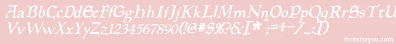 Шрифт PlanewalkerItalic – белые шрифты на розовом фоне