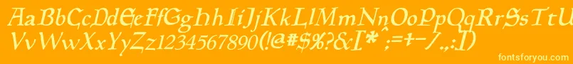 PlanewalkerItalic Font – Yellow Fonts on Orange Background