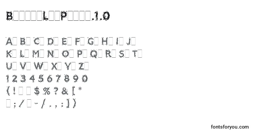 Schriftart BitmaxLetPlain.1.0 – Alphabet, Zahlen, spezielle Symbole