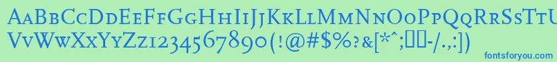 Подробнее о шрифте Ffscalacaps Шрифт Ffscalacaps – синие шрифты на зелёном фоне