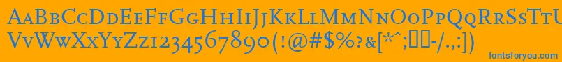 Ffscalacaps Font – Blue Fonts on Orange Background