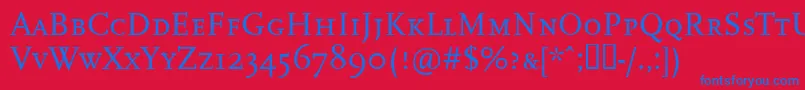 Ffscalacaps Font – Blue Fonts on Red Background