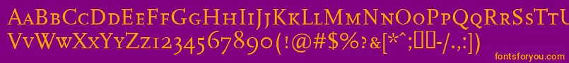 Ffscalacaps Font – Orange Fonts on Purple Background