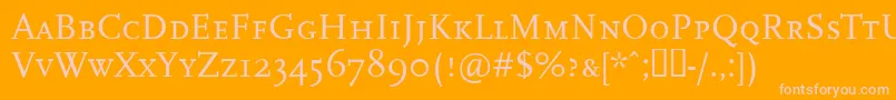 Ffscalacaps Font – Pink Fonts on Orange Background