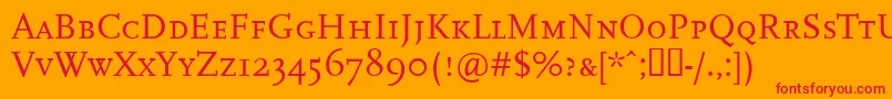 Ffscalacaps Font – Red Fonts on Orange Background