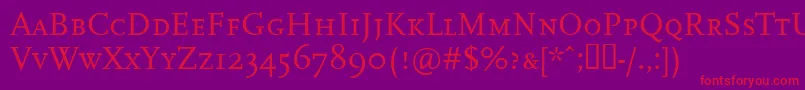 Fonte Ffscalacaps – fontes vermelhas em um fundo violeta