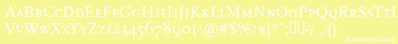 フォントFfscalacaps – 黄色い背景に白い文字