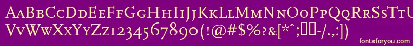 Ffscalacaps Font – Yellow Fonts on Purple Background