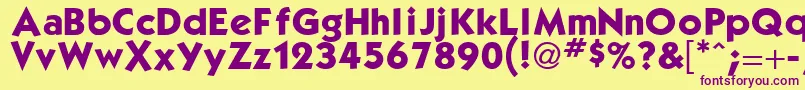 BakerBook Font – Purple Fonts on Yellow Background