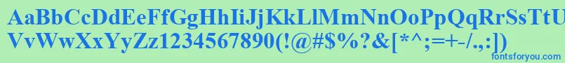 Timeskbd Font – Blue Fonts on Green Background