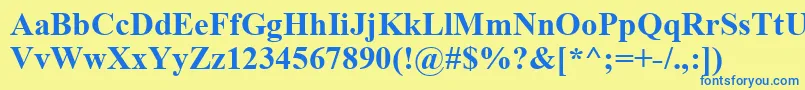 Timeskbd Font – Blue Fonts on Yellow Background