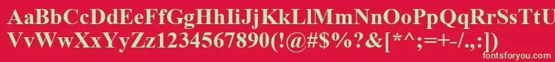 フォントTimeskbd – 赤い背景に緑の文字