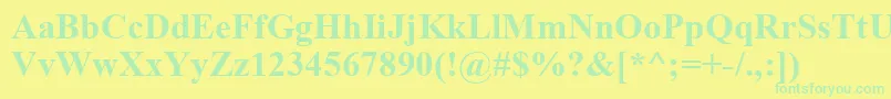 Timeskbd Font – Green Fonts on Yellow Background