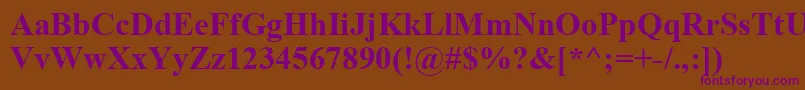 Timeskbd Font – Purple Fonts on Brown Background