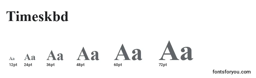 Timeskbd Font Sizes