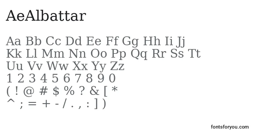 Police AeAlbattar - Alphabet, Chiffres, Caractères Spéciaux