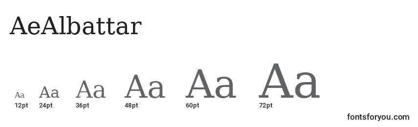 Размеры шрифта AeAlbattar