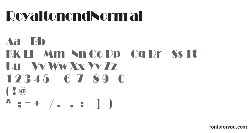 RoyaltoncndNormal Font – alphabet, numbers, special characters