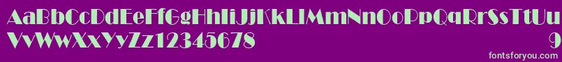 RoyaltoncndNormal Font – Green Fonts on Purple Background