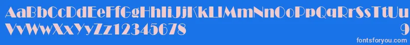 RoyaltoncndNormal Font – Pink Fonts on Blue Background