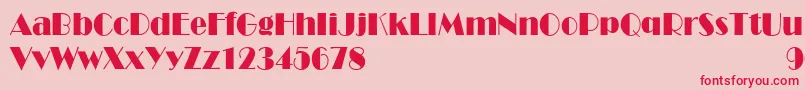 RoyaltoncndNormal Font – Red Fonts on Pink Background