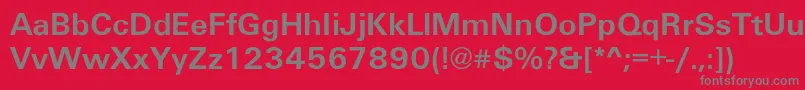 Fonte Galaxian – fontes cinzas em um fundo vermelho