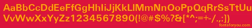 Galaxian Font – Orange Fonts on Red Background