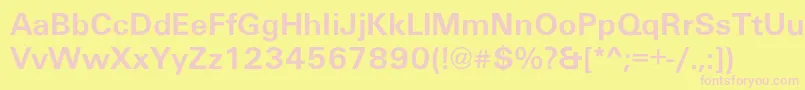 Galaxian-Schriftart – Rosa Schriften auf gelbem Hintergrund