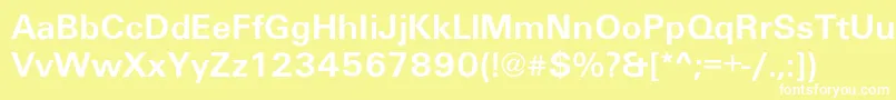 フォントGalaxian – 黄色い背景に白い文字