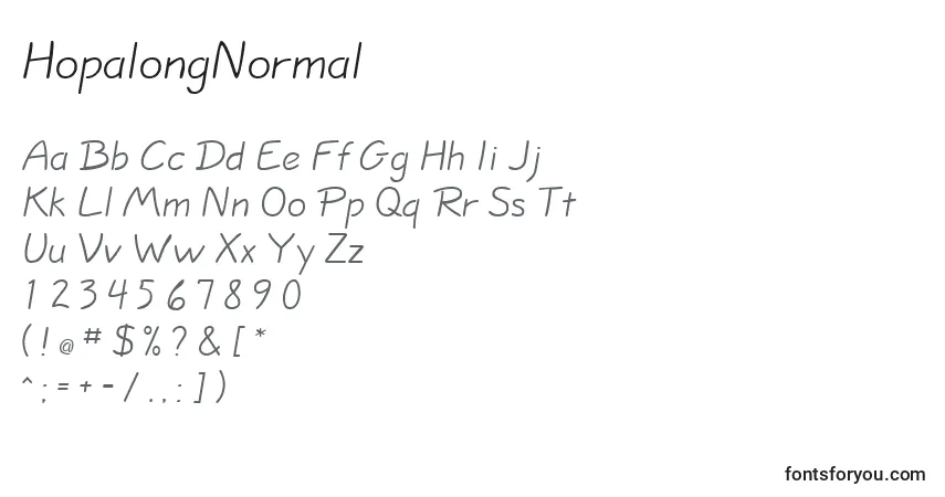 Czcionka HopalongNormal – alfabet, cyfry, specjalne znaki