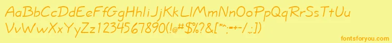 HopalongNormal Font – Orange Fonts on Yellow Background