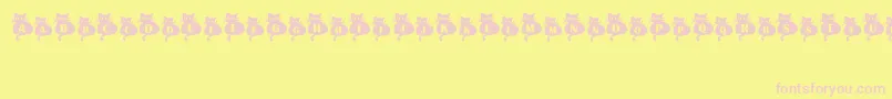 NineLives-fontti – vaaleanpunaiset fontit keltaisella taustalla