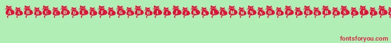 NineLives-fontti – punaiset fontit vihreällä taustalla