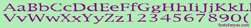 Fonte Metaphor – fontes roxas em um fundo verde
