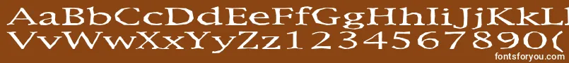 Metaphor-Schriftart – Weiße Schriften auf braunem Hintergrund