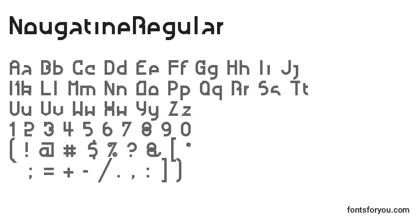 Schriftart NougatineRegular – Alphabet, Zahlen, spezielle Symbole