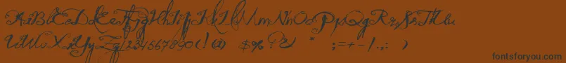 QuiltedButterfly Font – Black Fonts on Brown Background