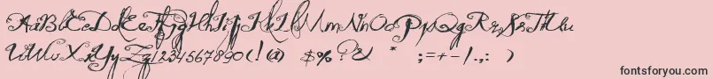 QuiltedButterfly Font – Black Fonts on Pink Background