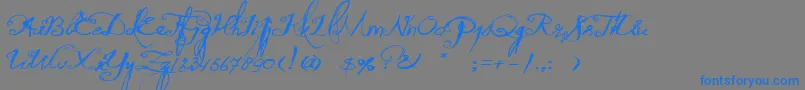QuiltedButterfly Font – Blue Fonts on Gray Background