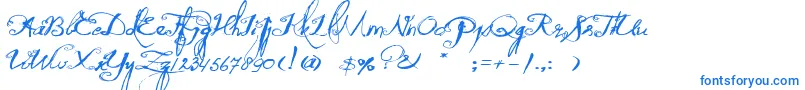 QuiltedButterfly Font – Blue Fonts on White Background